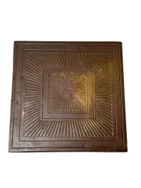Vienna Secession Pedestal in Oak with Patinated Brass Top, 1900s